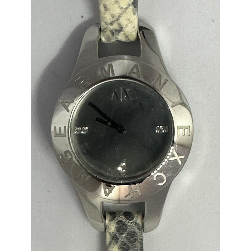 Armani Exchange NWT  Ladies New Battery Python Stamped‎ Leather Watch AX4128